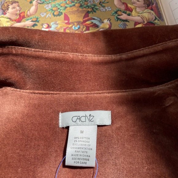 CACHE Velvet Jacket 98 % cotton. M - Picture 7 of 10